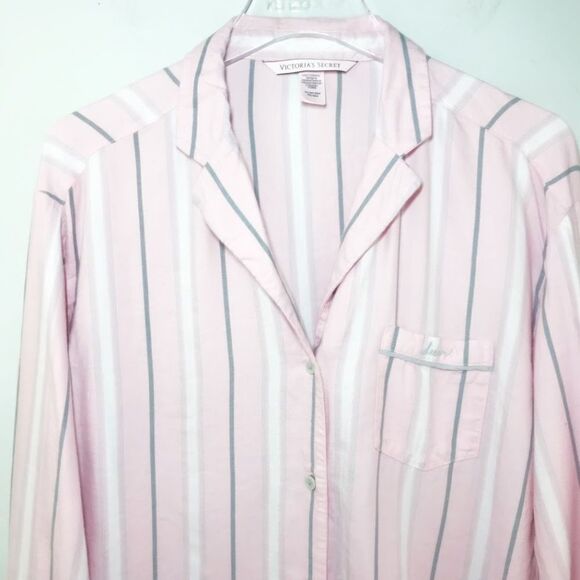 Victoria Secret Flannel Pajama Top Button Down - Picture 2 of 6